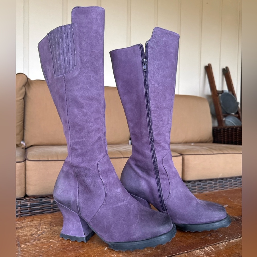John Fluevog Purple Heeled Boots